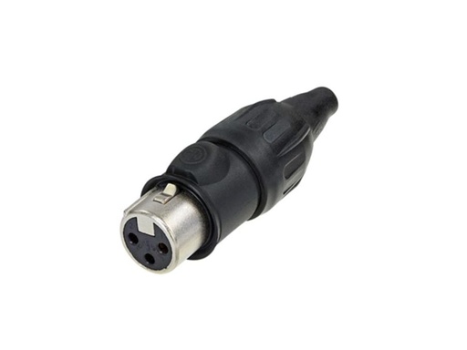 [H58249] XLR stik "heavy duty" - 3P hun, nikkel, Sort (IP65)