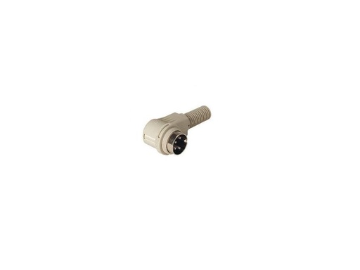 [H57766] DIN stik - 4pol han 90° multistik 216° Plasthus grå
