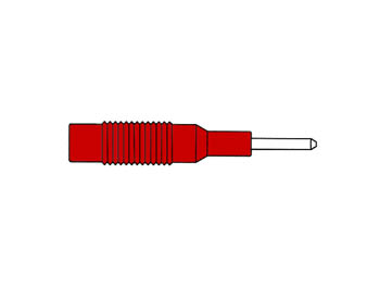 [H20489] Prof. Bananadapter, 2mm han til 4mm hun, Rød