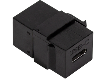 [H60729] Keystone USB 3.1 fatning - 2 x USB-C hun, Sort