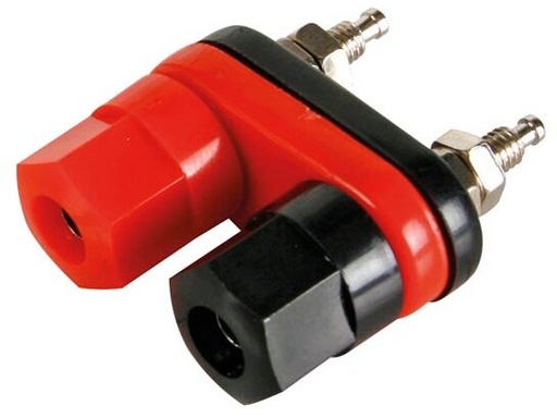 [H60692] Dobbel bananbøsning - Rød/sort, Ø4,6mm