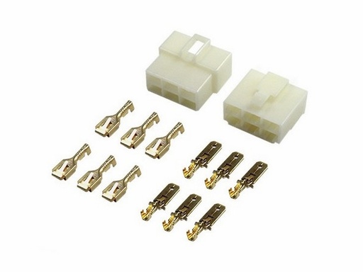 [H61834] Isoleret spadestiksæt til ledningsmont. - 6P 6,3mm han/hun