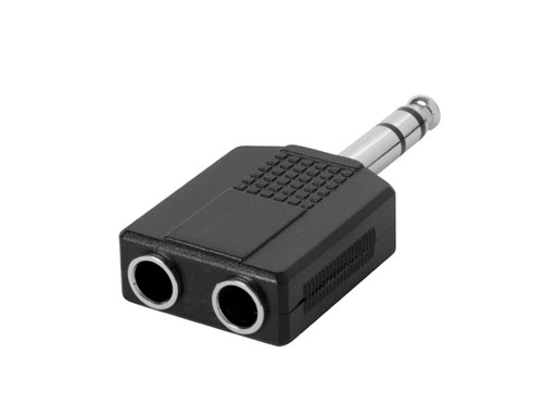 [H47665] 6,35mm stereo JACK han til 2 x 6,35mm mono JACK hun