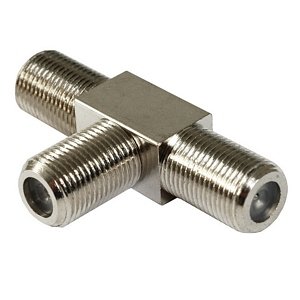 [H48257] F stik forgrener - T adapter, 1 x hun til 2 x hun