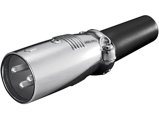 [H45171] XLR mikrofonstik - 3pol han, Sølv