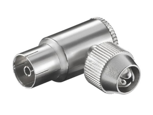 [H31045] TV antennestik - Hun 90° metalhus, Skruetype