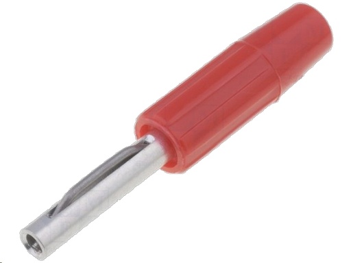 [H31471] Bananstik - 4mm, 60Vdc / 10A 1,5mm² forsølvet, Rød