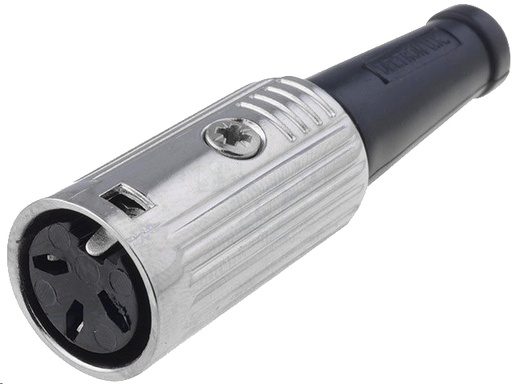[H30871] DIN forlænger - 3pol hun multistik 180°, Metalhus