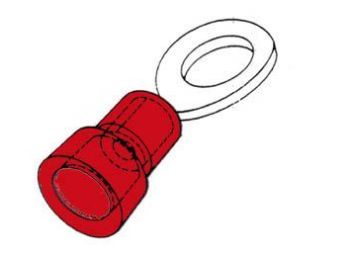 [H32437] Ringkabelsko - Rød Ø6,4mm hul (10 stk.)