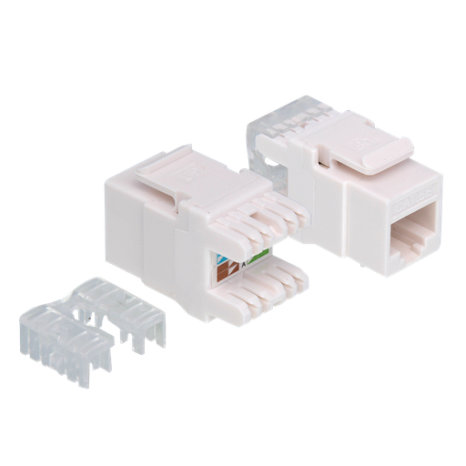 [H31691] Keystone RJ45 fatning - CAT5e 100MHz UTP, Hvid (Toolless)