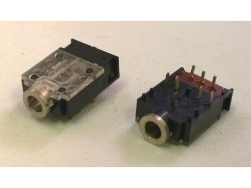 [H34130] JACK fatning - 3,5mm stereo hun, til print, m. kontakt