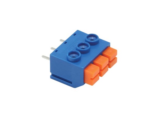 [H42926] Skrueløs terminal - 3pol, 5mm benafstand (3 ben), Blå