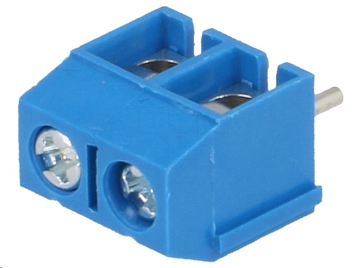 [H16535] Print Skrueterminal - 2pol, 5mm benafstand, Blå