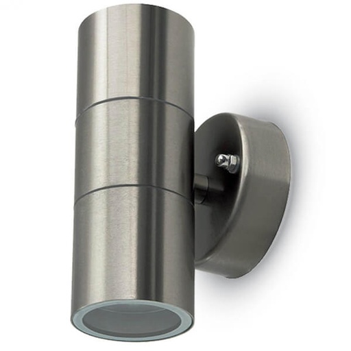 [76227500] Væglampe med op/ned lys GU10 - Rustfri stål