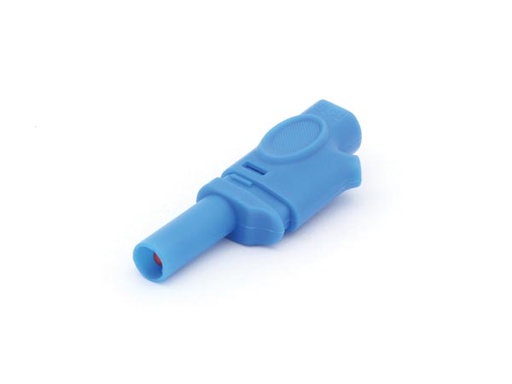 [H20460] Bananstik - 4mm, IEC1010 sikkerhedsstik, Blå (stabelbar)