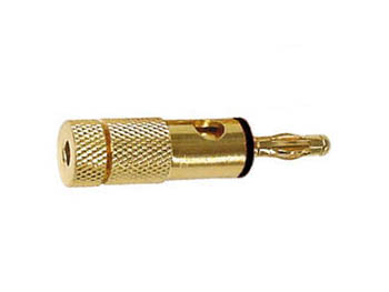 [H20465] Banan højttalerstik - 4mm han, forgyldt, Sort