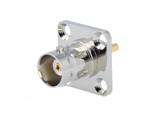 [H20548] BNC hun til kabinet, monteringsplade (Ø9,5mm) - Loddeben