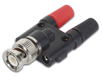 [H20576] BNC han til 2 x 4mm banan