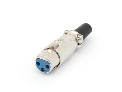 [H21474] XLR stik - 3P hun, nikkel (kort type)