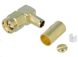 [H21360] SMA han til RG58 kabel, Ø5mm, 90° (krimptype)