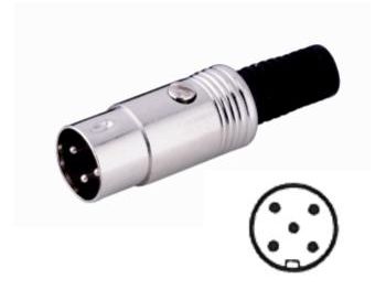 [H20623] DIN stik - 5pol han multistik Symetrisk 360° Metalhus