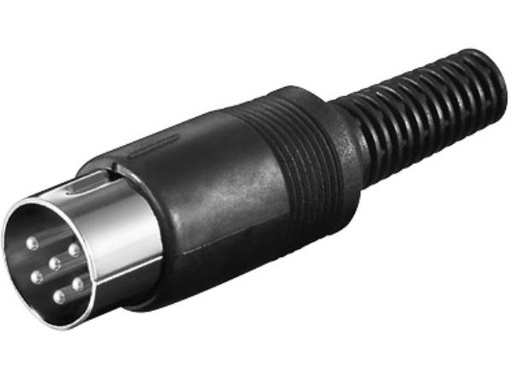 [H20648] DIN stik - 6pol han multistik 240° Plasthus, Sort
