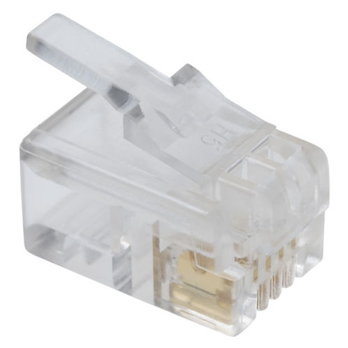 [H21116] RJ9/RJ10 Modular telefonstik  4P4C, til flad kabel (10 stk.)