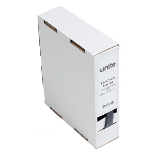 [7821601445] Tyndvægget krymp u. lim 9,5 mm. sort 10 m