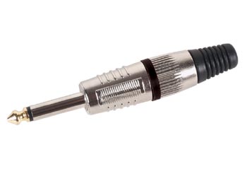 [H20983] JACK stik - 6,35mm mono han , Sort, Guld