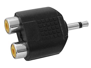 [H20988] 3,5mm mono JACK han til 2 x RCA(Phono) hun