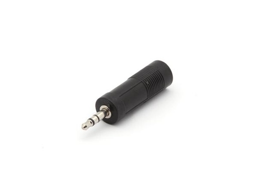 [H20989] 3,5mm stereo JACK han til 6,35mm stereo JACK hun (plasthus)