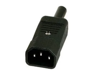 [H21033] Apparatstik - IEC320-C14, 3pol han, Sort
