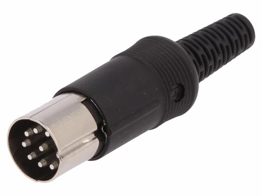 [H28758] DIN stik - 8pol han multistik 262° Plasthus, Sort