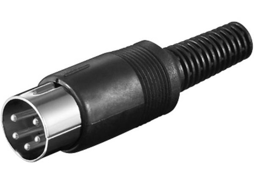 [H28763] DIN stik - 5pol han multistik 240° Plasthus Sort