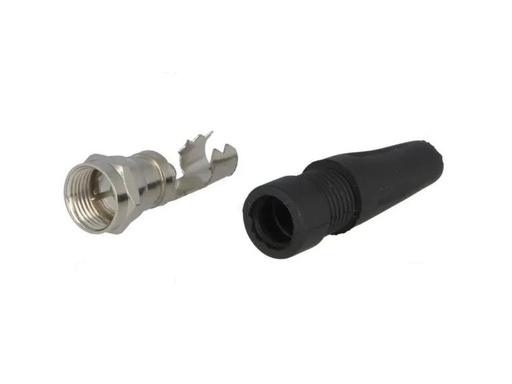 [H28264] F stik - Med skrueterminal inkl. hætte (maks. Ø6mm kabel)