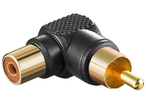 [H23497] Phonostik - Retvinklet RCA han til RCA hun, Sort plast