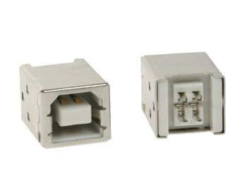 [H23084] USB 2.0 Type B hunstik - 180°, printmontage