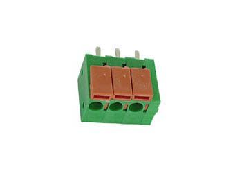 [H25770] Skrueløs terminal - 3pol, 5mm benafstand (6 ben), Grøn