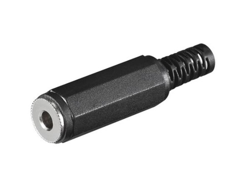 [H25062] JACK forlænger - 2,5mm stereo hun, Sort plast