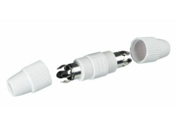[H25000] COAX kabel samleled - Skruetype, hvid plasthus