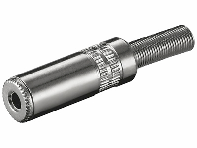 [H25009] JACK forlænger - 3,5mm stereo hun, metalhus m. fjeder