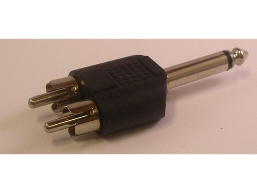 [H14350] 6,35mm mono JACK han til 2 x RCA(Phono) han