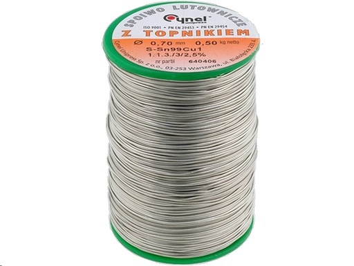 [H21840] Blyfri loddetin - 99,3% Sn - 0,7% Cu, Ø0,7mm (500g)