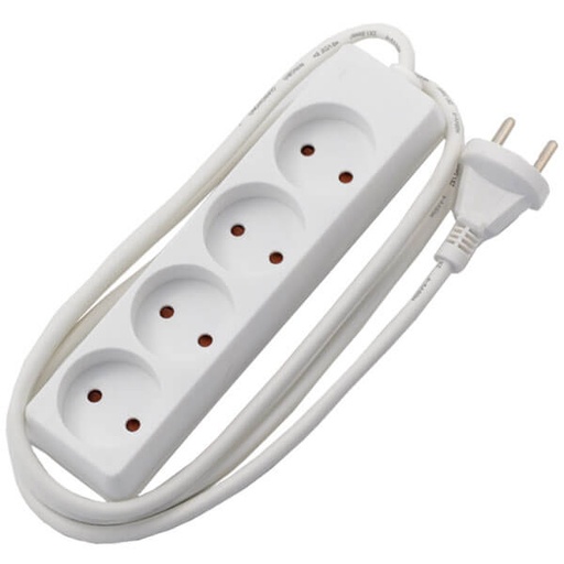 [7828100949] Stikdåse børnesikret 4-vejs-1,5m hvid