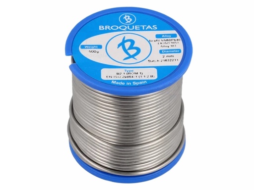 [H63755] Loddetin - 60% Sn - 40% Pb, 2,5% flus, Ø2mm (500g)