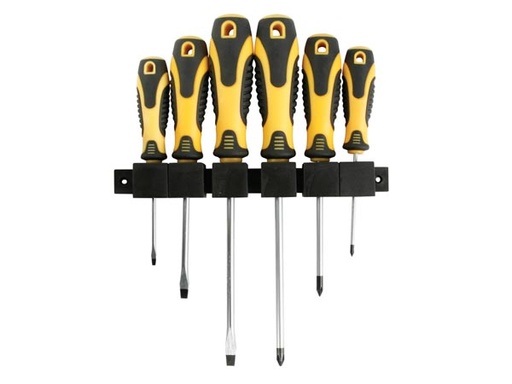 [H33481] Skruetrækkersæt - 3 flade + 3 krydskærv, CVS (6 dele)