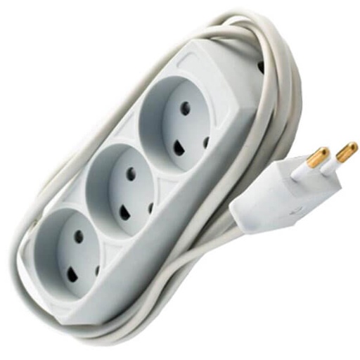 [7828101359] Stikdåse børnesikret 3-vejs 1,5m grå