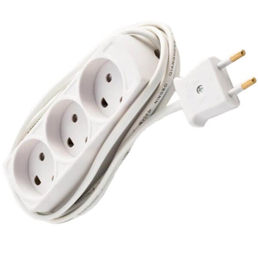 [7828101362] Stikdåse børnesikret 3-vejs 1,5m hvid