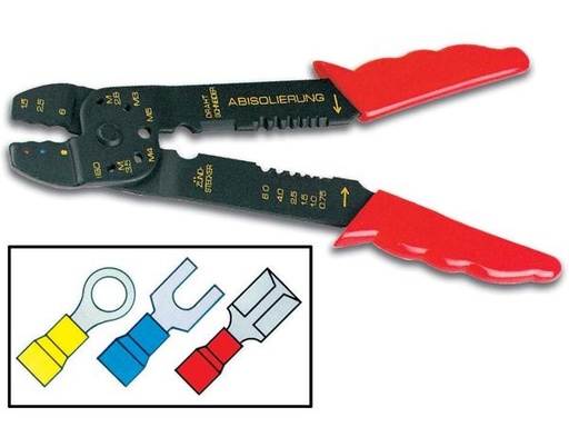 [H21619] Kabelsko krimptang, øko. - Til røde, gule, blå terminaler