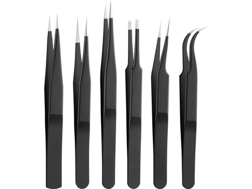 [H64798] Pincetsæt, Rustfri stål, ESD (6 stk.)